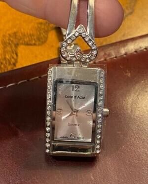 Women's 20mm Silver Tone Cote d'Azur Watch, Crystal Accented Bracelet Band
